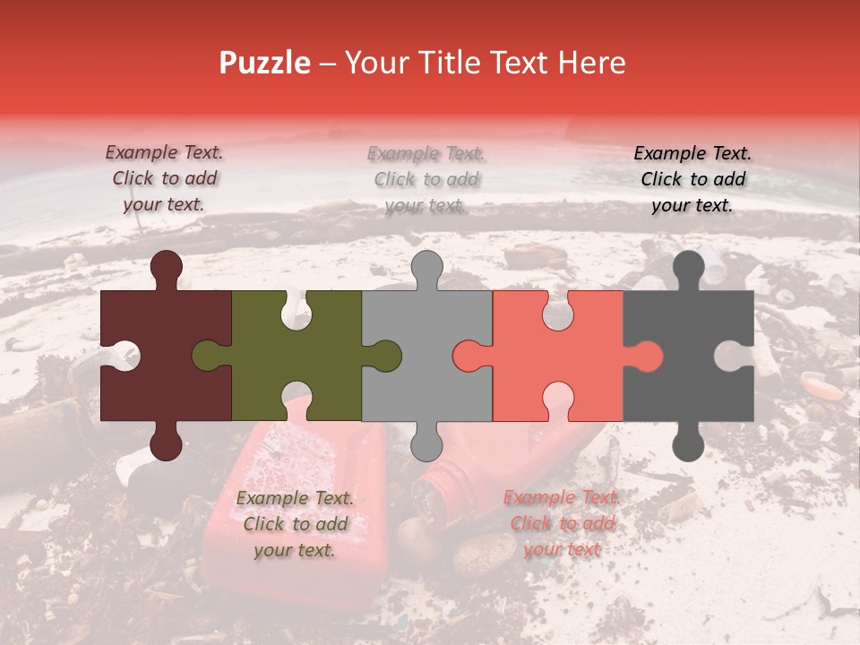 A Pile Of Trash Sitting On Top Of A Sandy Beach PowerPoint Template