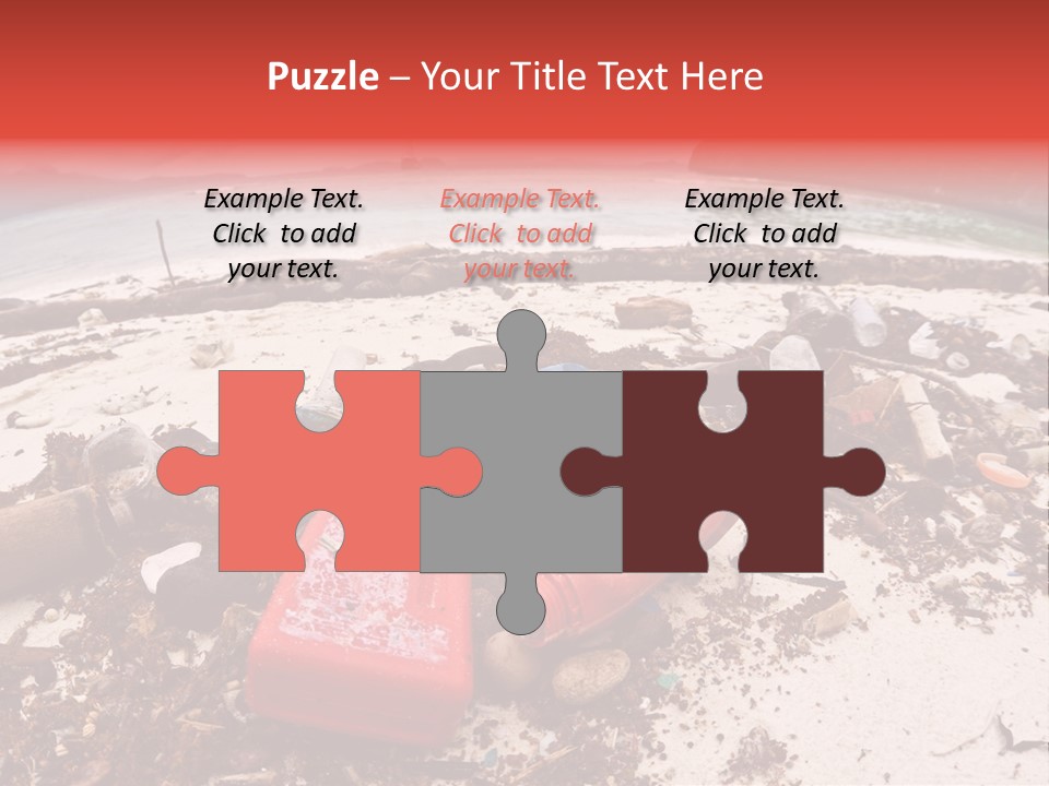 A Pile Of Trash Sitting On Top Of A Sandy Beach PowerPoint Template