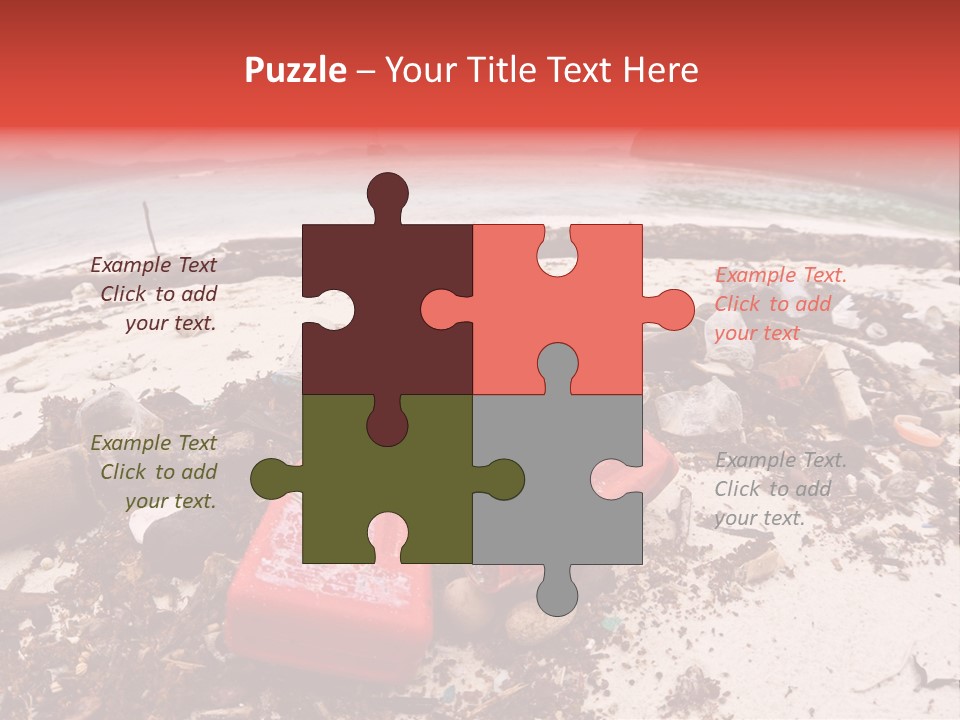 A Pile Of Trash Sitting On Top Of A Sandy Beach PowerPoint Template