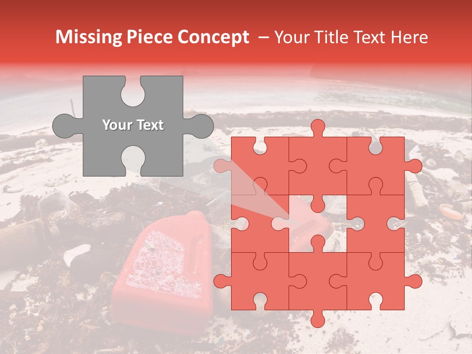 A Pile Of Trash Sitting On Top Of A Sandy Beach PowerPoint Template