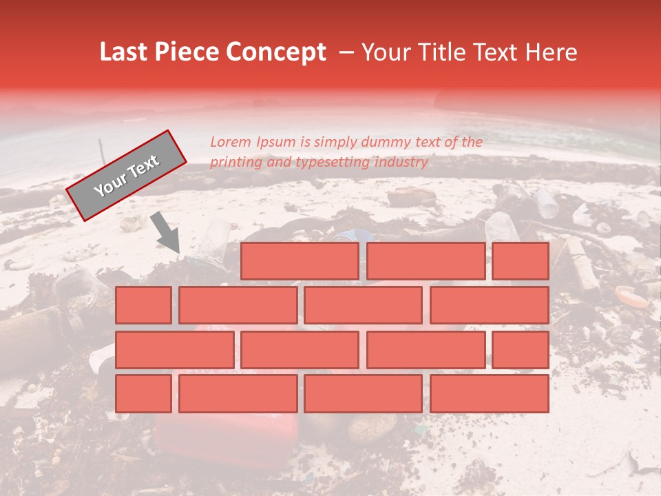 A Pile Of Trash Sitting On Top Of A Sandy Beach PowerPoint Template