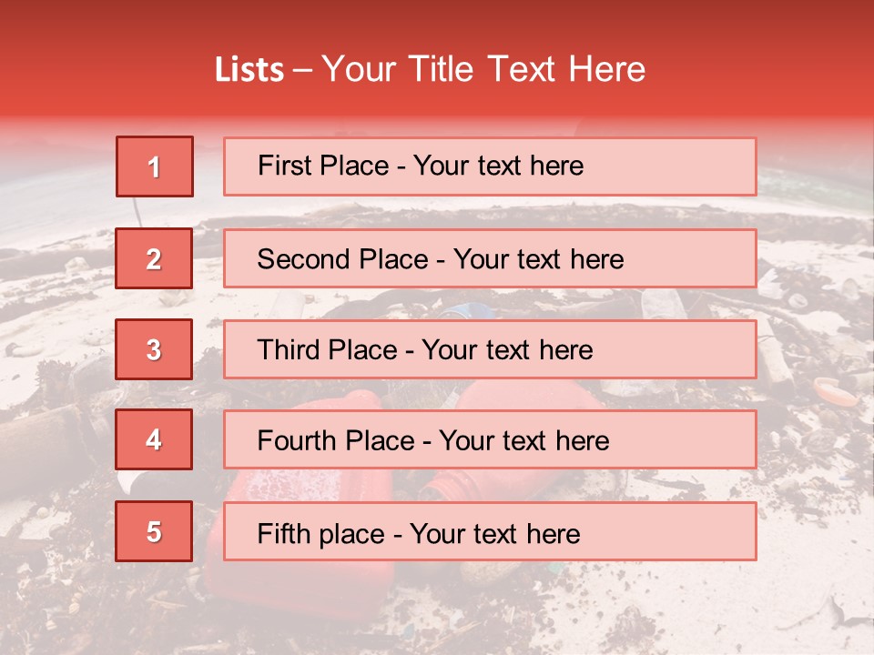 A Pile Of Trash Sitting On Top Of A Sandy Beach PowerPoint Template