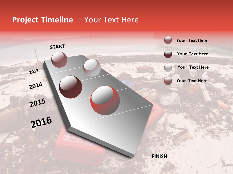 A Pile Of Trash Sitting On Top Of A Sandy Beach PowerPoint Template