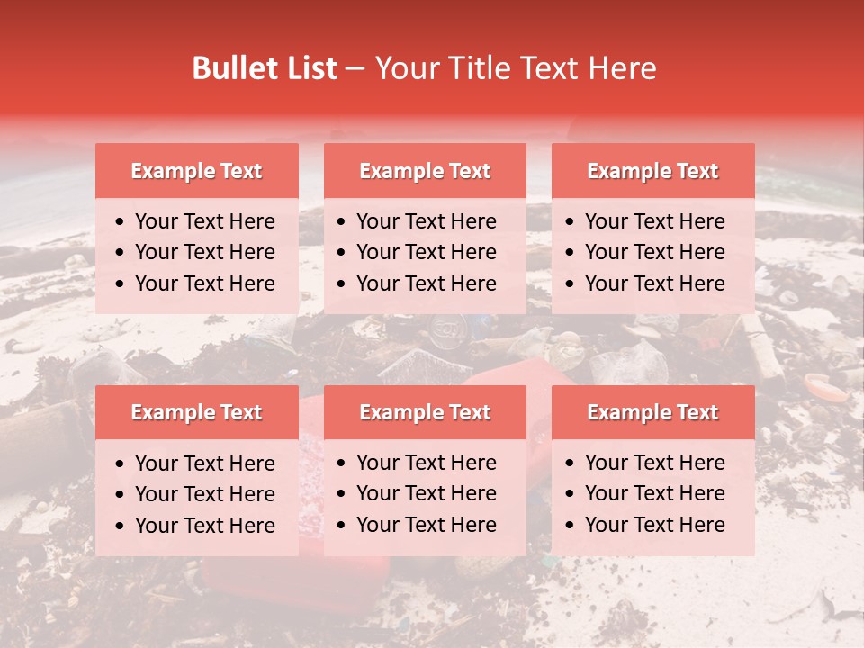 A Pile Of Trash Sitting On Top Of A Sandy Beach PowerPoint Template