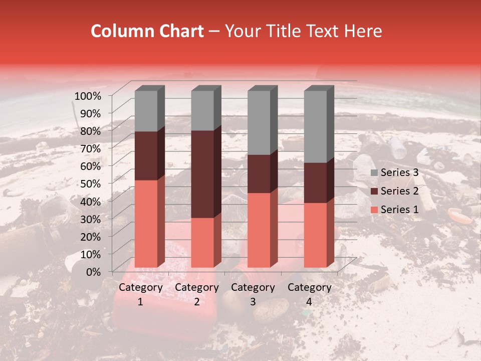 A Pile Of Trash Sitting On Top Of A Sandy Beach PowerPoint Template
