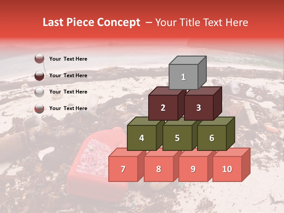 A Pile Of Trash Sitting On Top Of A Sandy Beach PowerPoint Template