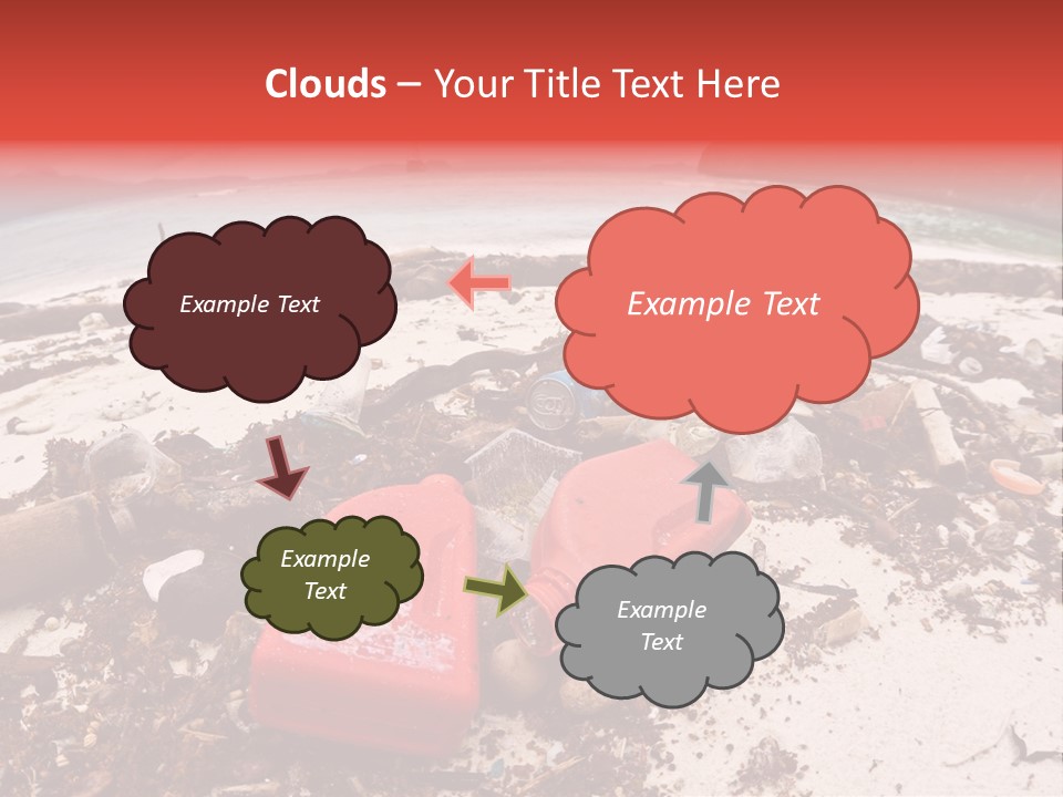 A Pile Of Trash Sitting On Top Of A Sandy Beach PowerPoint Template