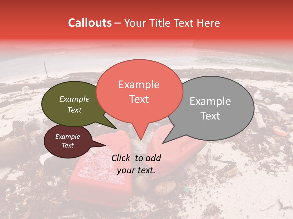 A Pile Of Trash Sitting On Top Of A Sandy Beach PowerPoint Template