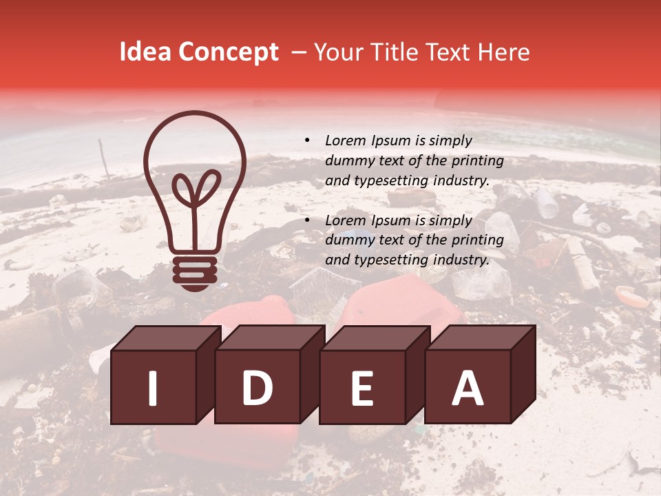 A Pile Of Trash Sitting On Top Of A Sandy Beach PowerPoint Template
