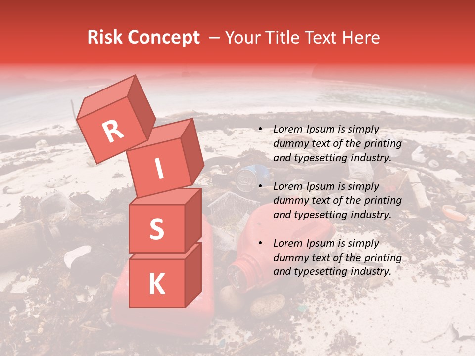 A Pile Of Trash Sitting On Top Of A Sandy Beach PowerPoint Template
