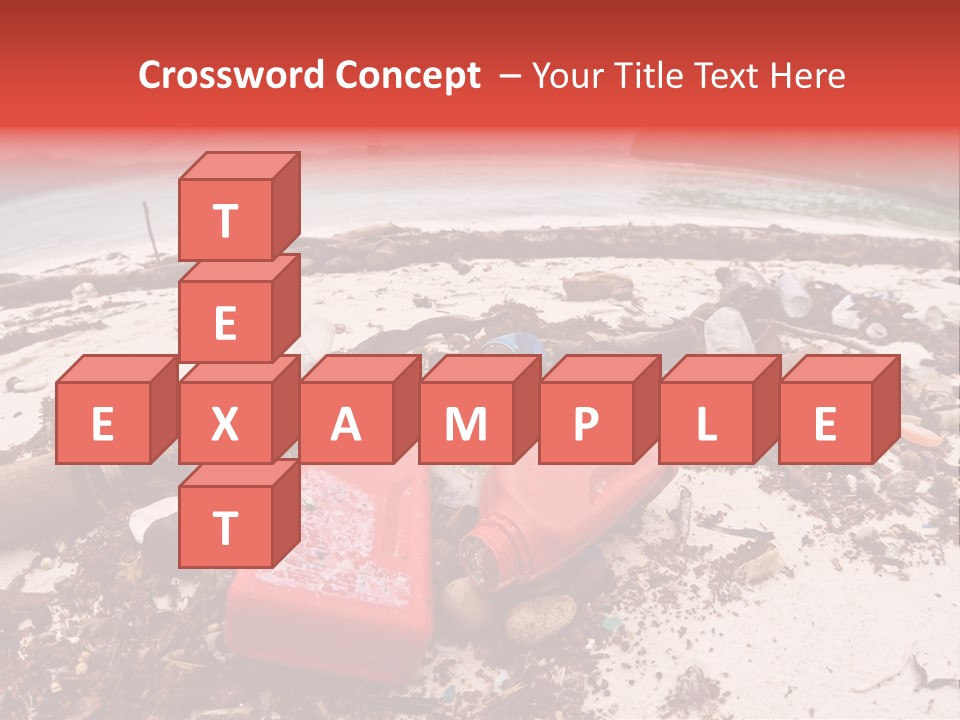 A Pile Of Trash Sitting On Top Of A Sandy Beach PowerPoint Template