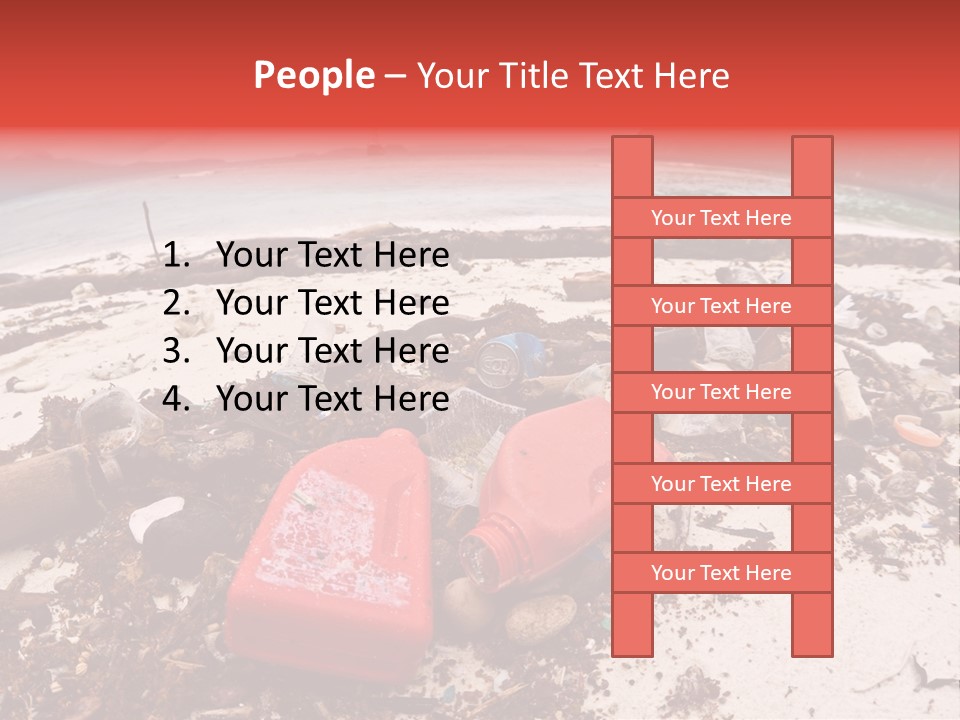 A Pile Of Trash Sitting On Top Of A Sandy Beach PowerPoint Template