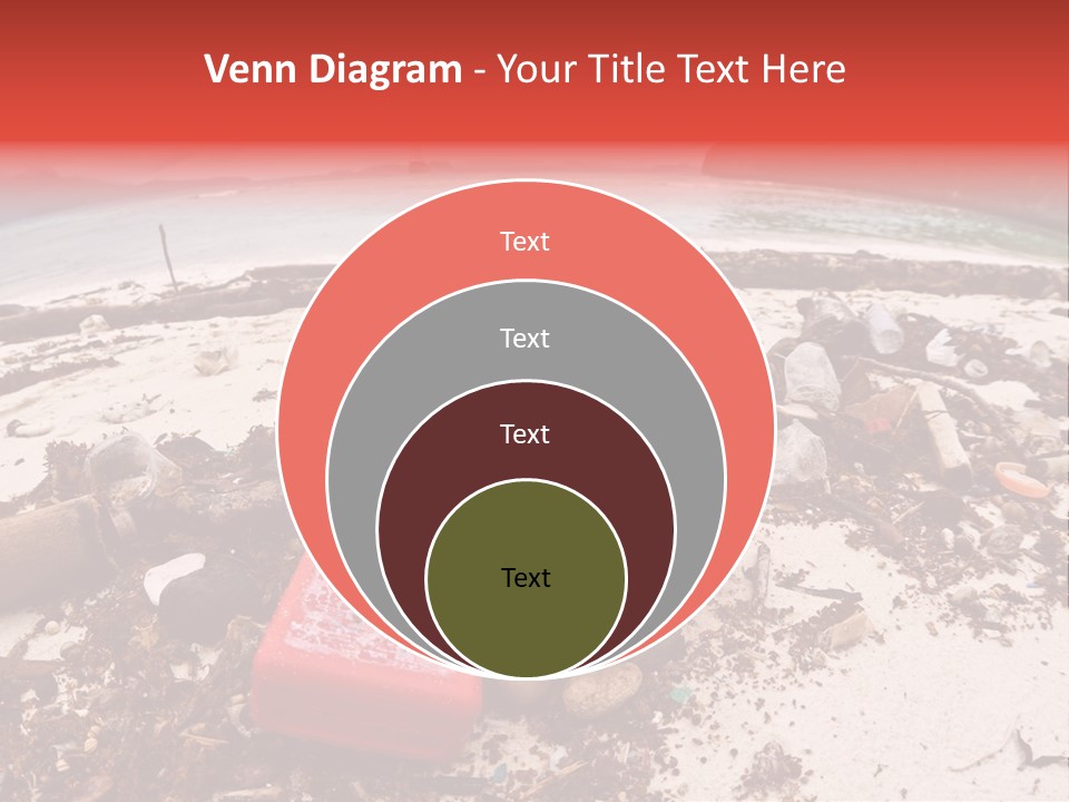 A Pile Of Trash Sitting On Top Of A Sandy Beach PowerPoint Template