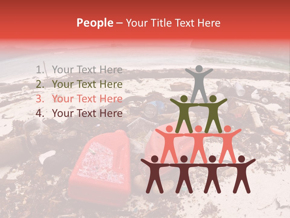 A Pile Of Trash Sitting On Top Of A Sandy Beach PowerPoint Template