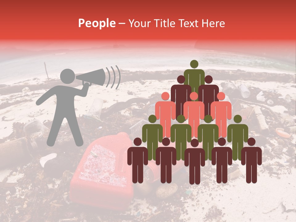 A Pile Of Trash Sitting On Top Of A Sandy Beach PowerPoint Template