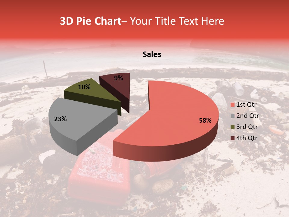 A Pile Of Trash Sitting On Top Of A Sandy Beach PowerPoint Template