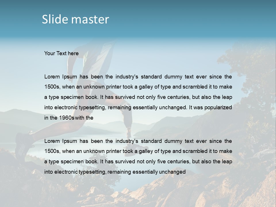 Man Disabled Person Artificial Leg PowerPoint Template