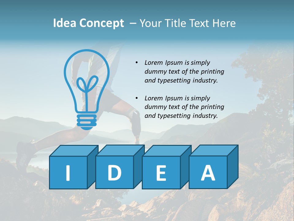 Man Disabled Person Artificial Leg PowerPoint Template