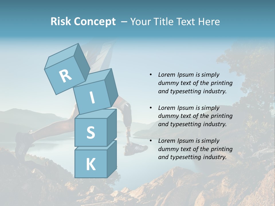 Man Disabled Person Artificial Leg PowerPoint Template