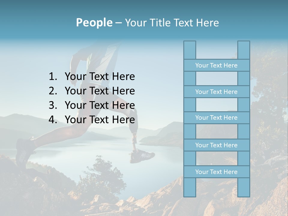 Man Disabled Person Artificial Leg PowerPoint Template