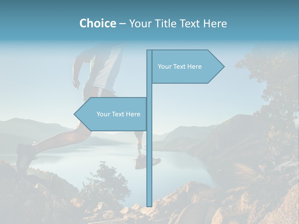 Man Disabled Person Artificial Leg PowerPoint Template