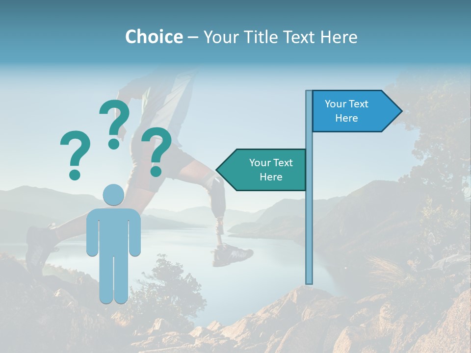 Man Disabled Person Artificial Leg PowerPoint Template