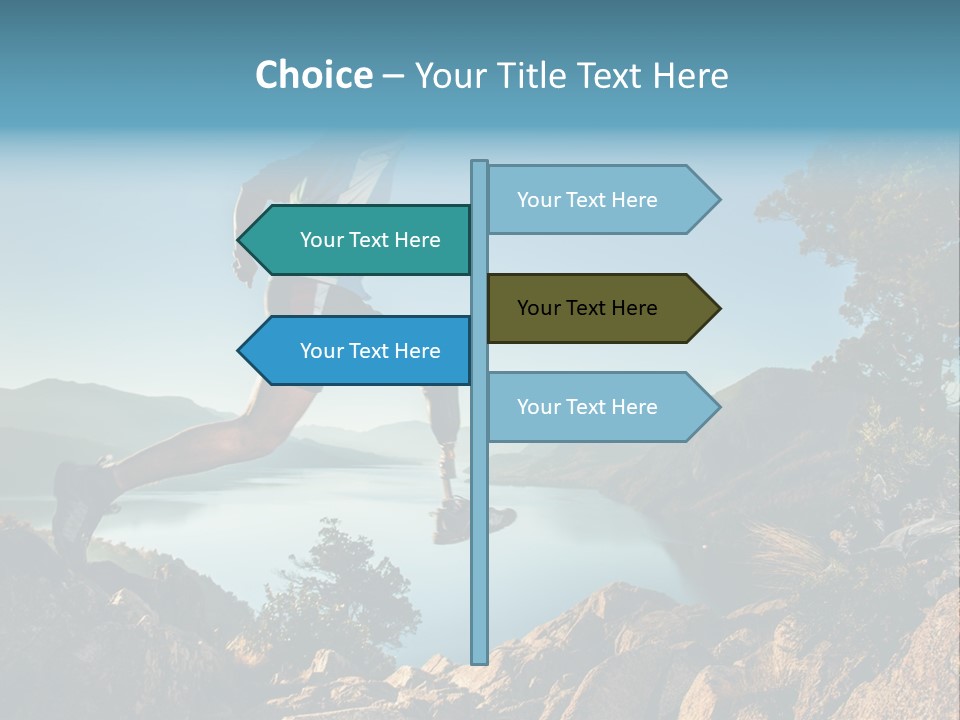 Man Disabled Person Artificial Leg PowerPoint Template