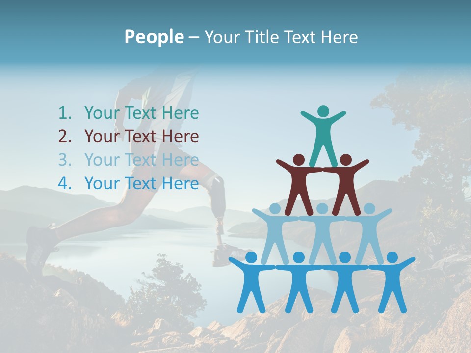 Man Disabled Person Artificial Leg PowerPoint Template