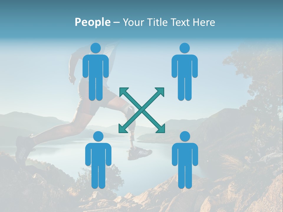 Man Disabled Person Artificial Leg PowerPoint Template