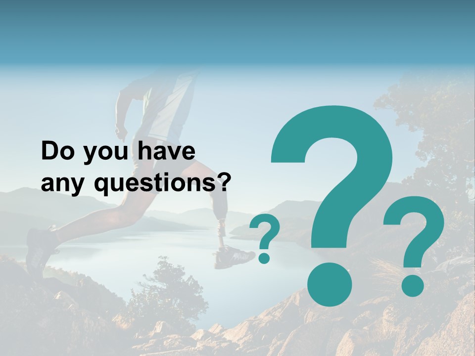 Man Disabled Person Artificial Leg PowerPoint Template