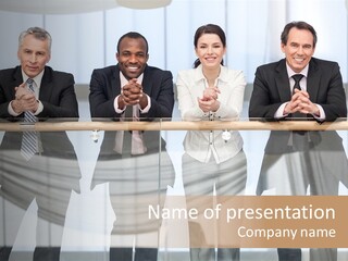 African Descent Team Financial Advisor PowerPoint Template