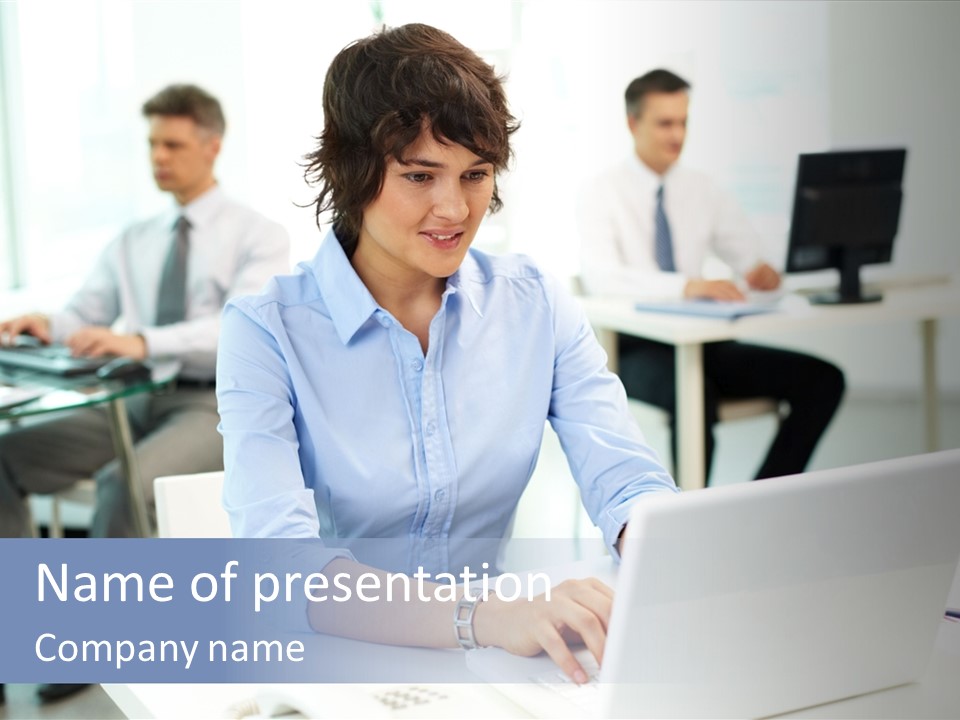 People Concentration Laptop PowerPoint Template