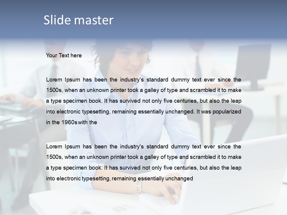 People Concentration Laptop PowerPoint Template