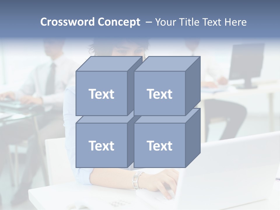 People Concentration Laptop PowerPoint Template