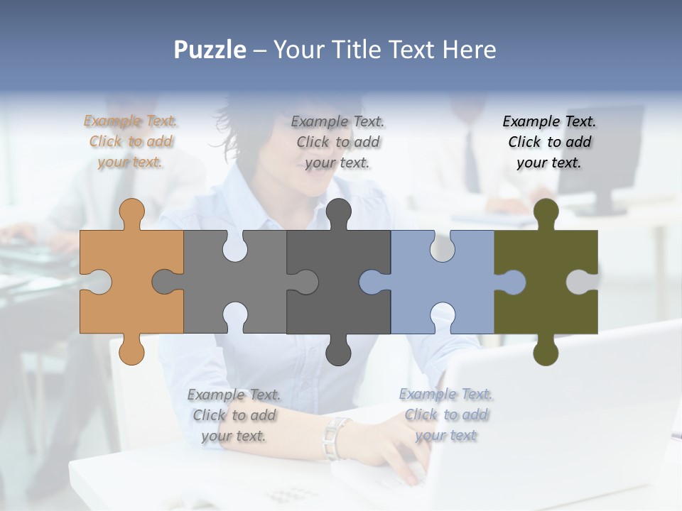 People Concentration Laptop PowerPoint Template