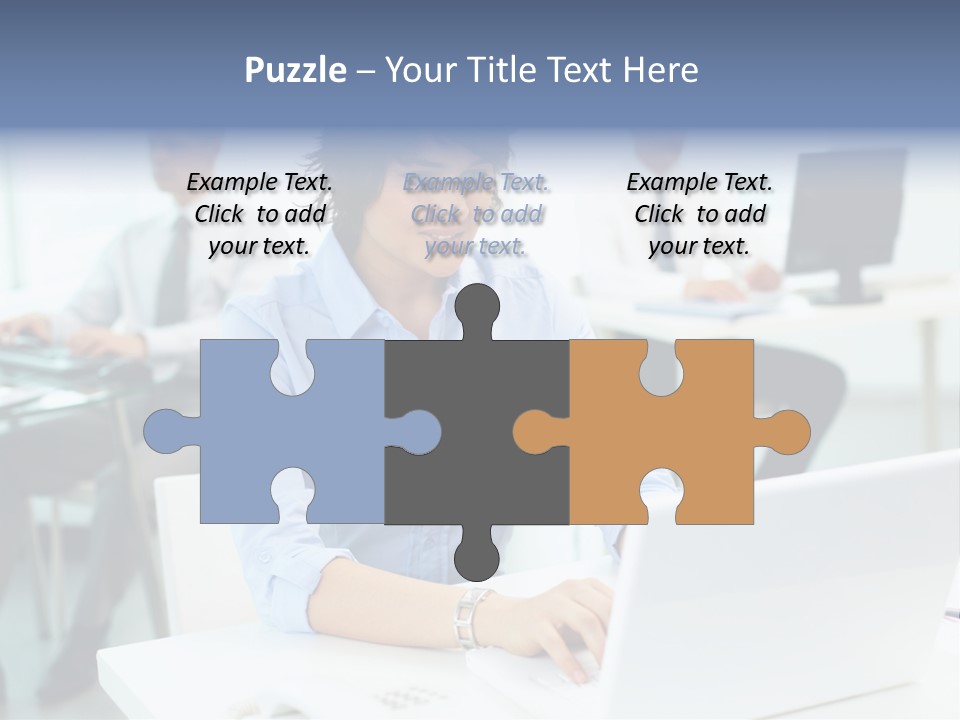 People Concentration Laptop PowerPoint Template