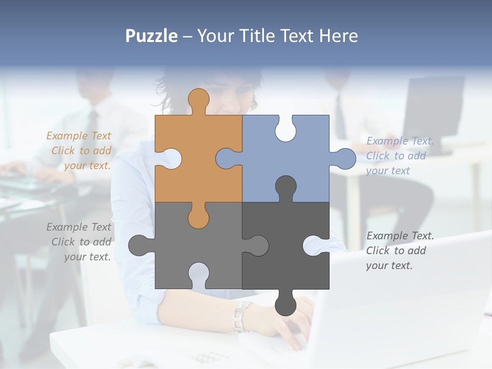 People Concentration Laptop PowerPoint Template