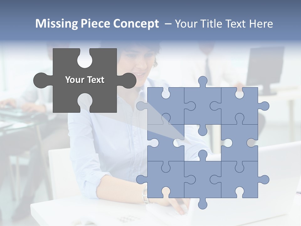 People Concentration Laptop PowerPoint Template