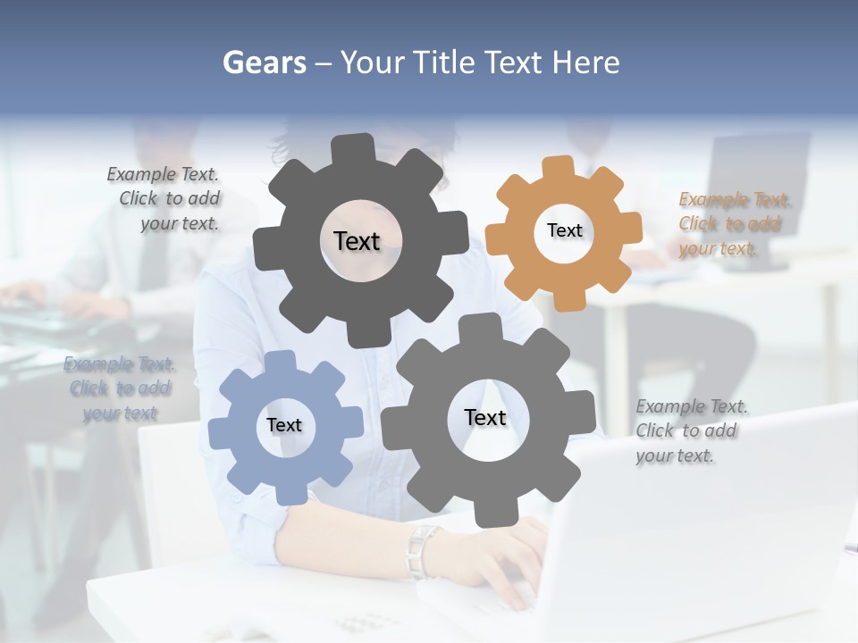 People Concentration Laptop PowerPoint Template