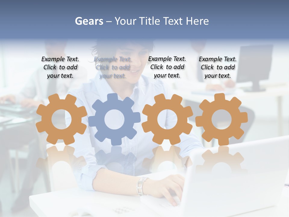 People Concentration Laptop PowerPoint Template