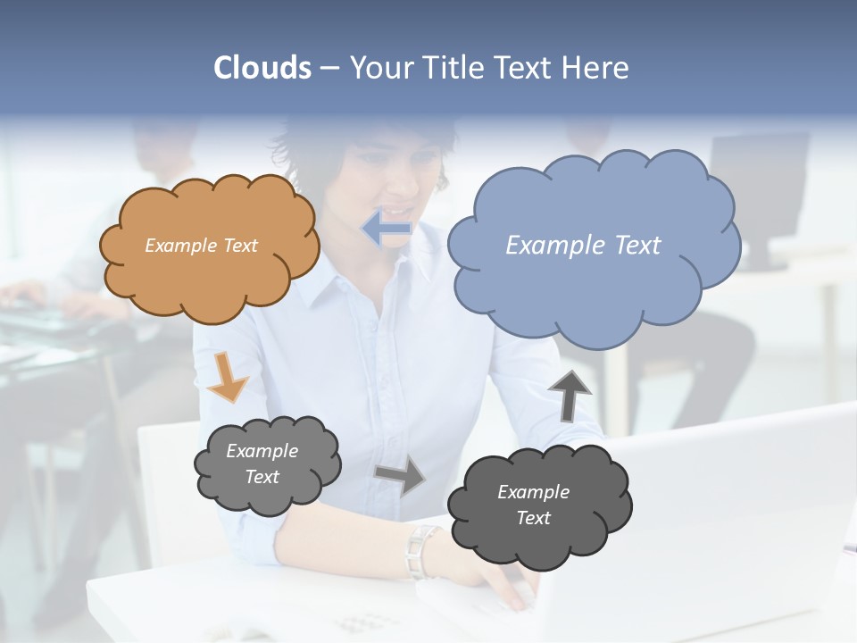 People Concentration Laptop PowerPoint Template