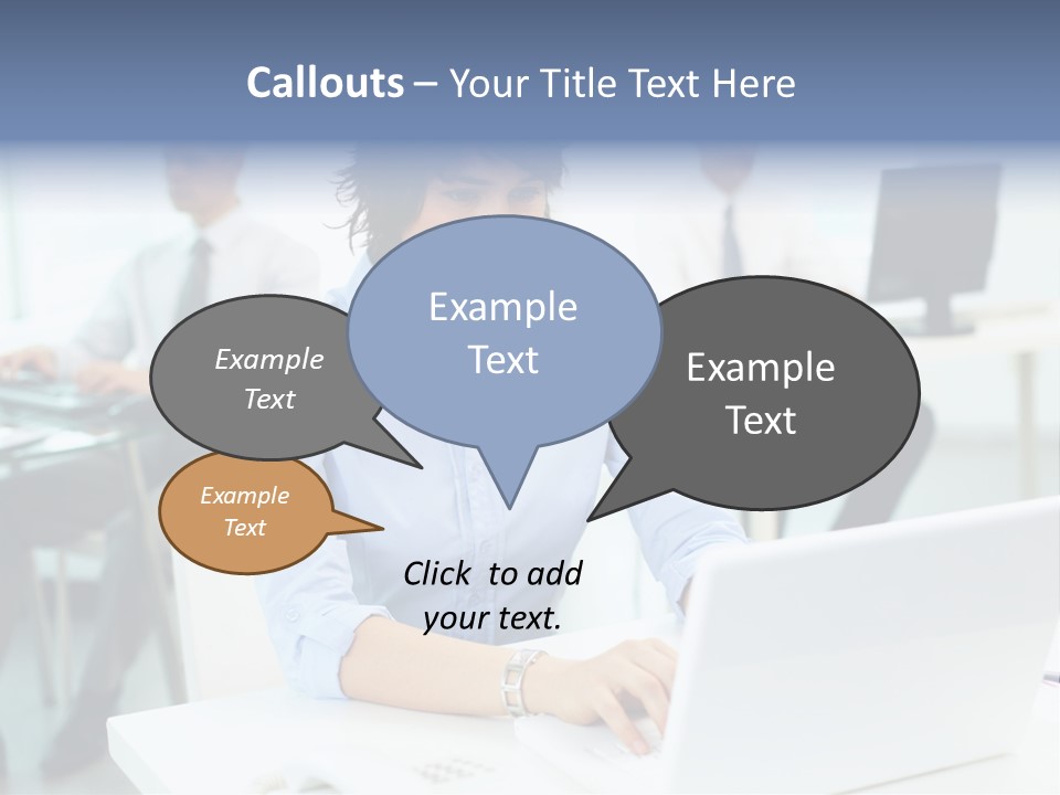 People Concentration Laptop PowerPoint Template