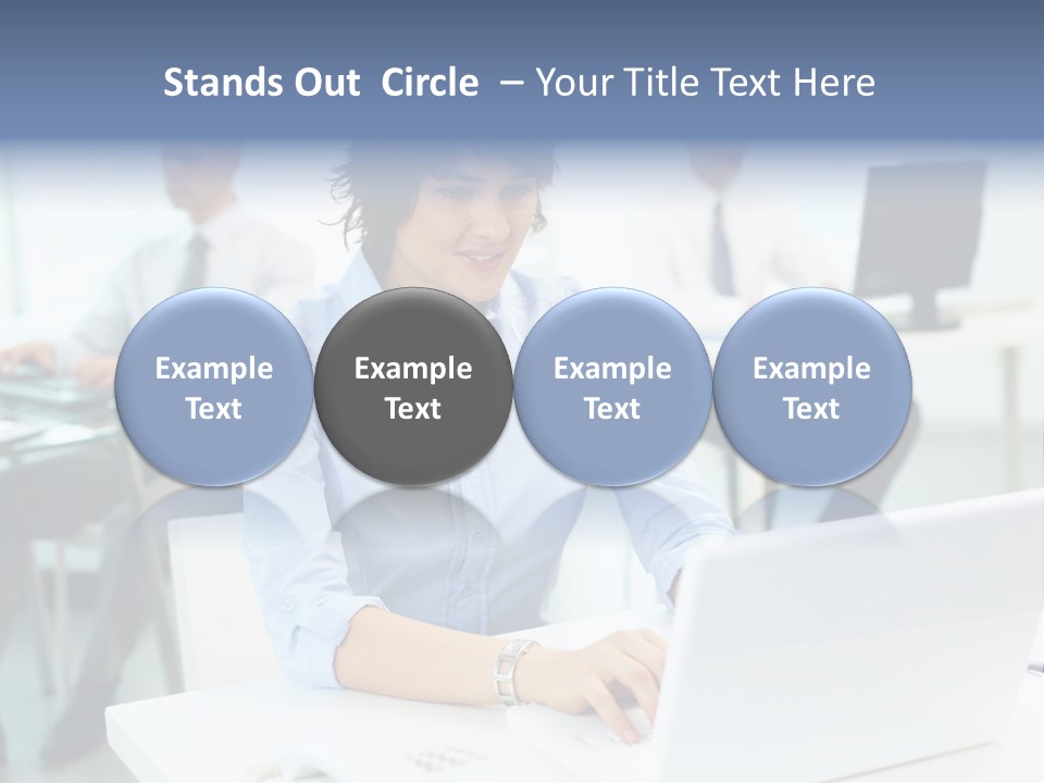 People Concentration Laptop PowerPoint Template