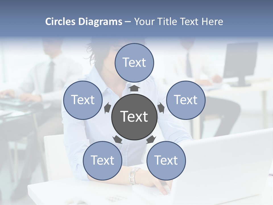 People Concentration Laptop PowerPoint Template