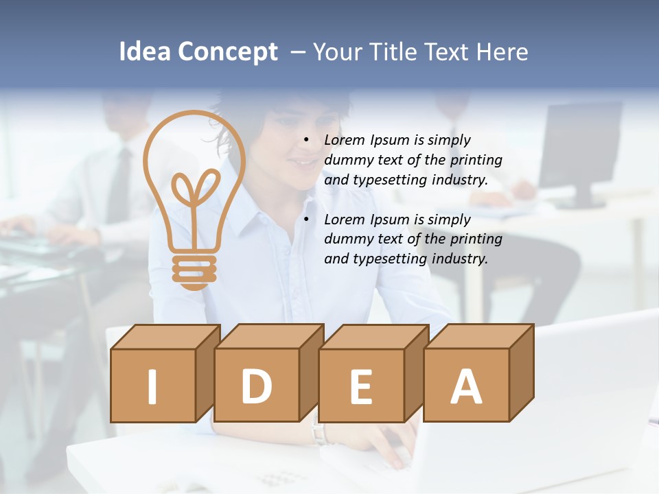 People Concentration Laptop PowerPoint Template