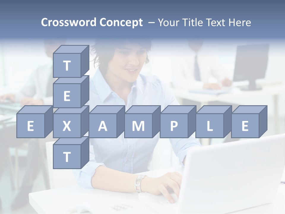 People Concentration Laptop PowerPoint Template