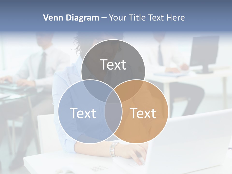 People Concentration Laptop PowerPoint Template