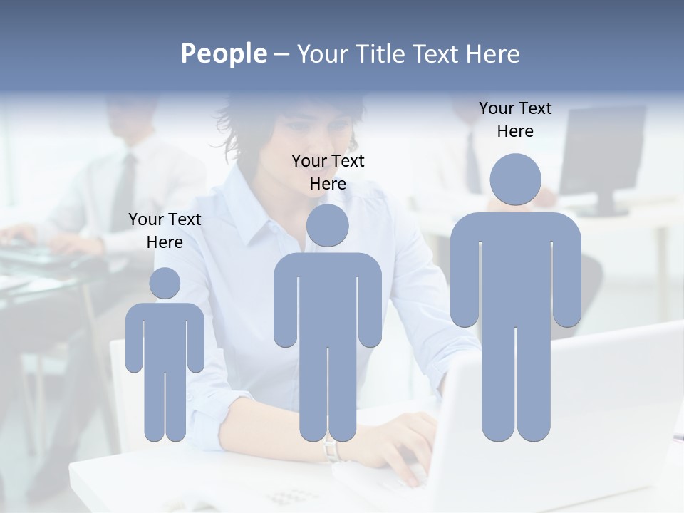 People Concentration Laptop PowerPoint Template