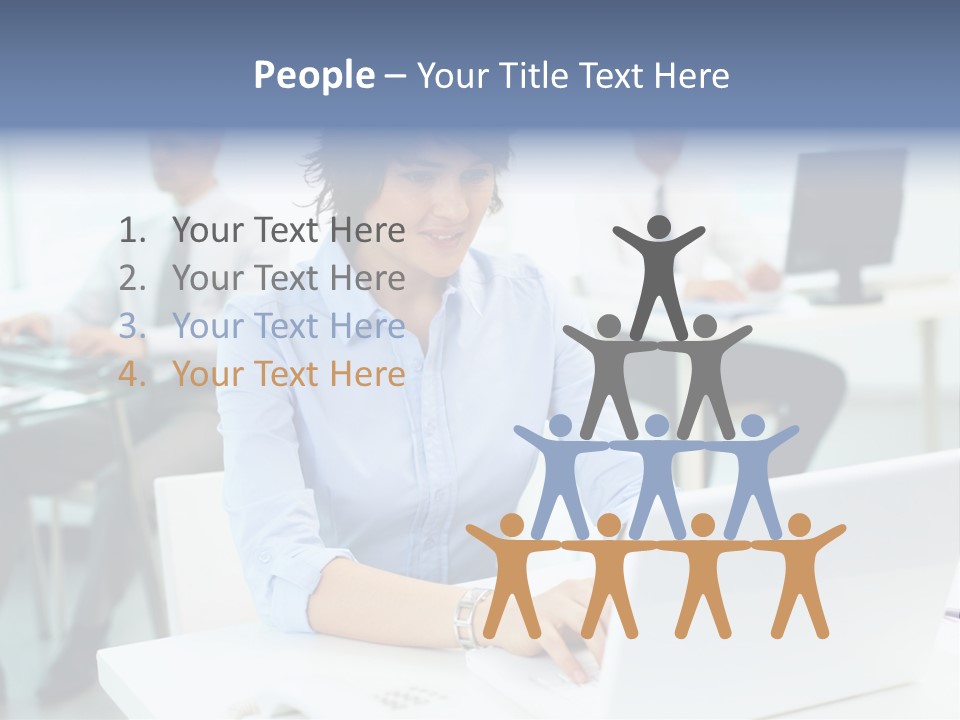 People Concentration Laptop PowerPoint Template