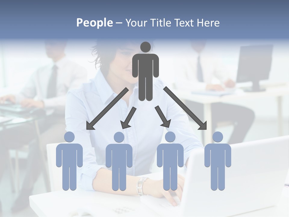 People Concentration Laptop PowerPoint Template